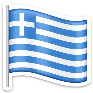 emoji Flag with 3 simple  horizontal lines: white, blue, white, equal one to another/ No other signs. lines equal. only 3 sticker