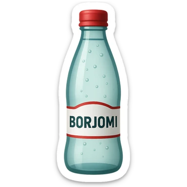 Borjomi water bottle emoji with label, variation 4 sticker