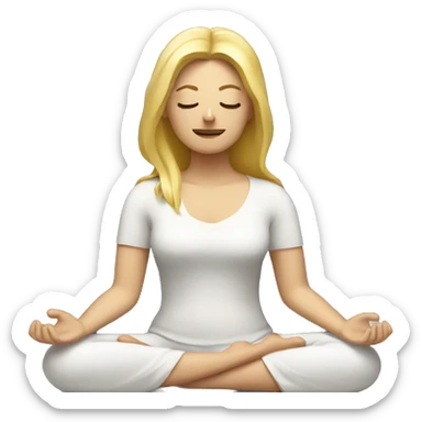 Blond women meditating with camera  sticker