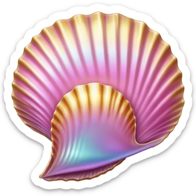 pink and gold seashell sticker