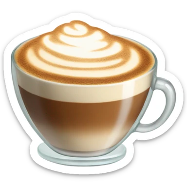 Cappuccino in a clear cup sticker