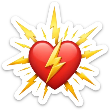Heart with 13 point lightning bolt in the middle sticker
