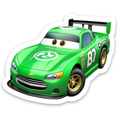 Chick Hicks green race car sticker