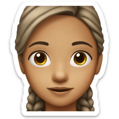 6 year old girl and with dark brown eyes sticker