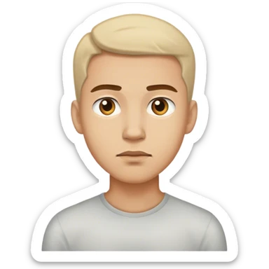 A simple male emoji with a neutral facial expression, looking straight ahead. Minimal details, no extra emotions or accessories sticker