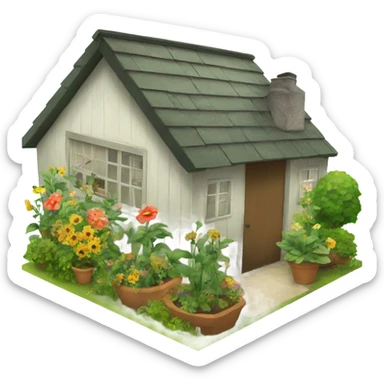 Garden with shed  sticker