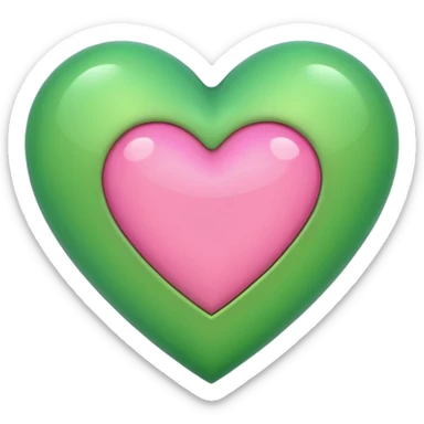Verde e rosa cuore sticker