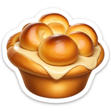 Cinematic Realistic Yorkshire Pudding Dish Emoji, showcasing a light, airy, golden puff with a crispy exterior rendered with lifelike detail and soft natural lighting that accentuates its classic appeal. sticker