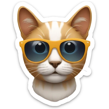 Cat with sunglasses sticker