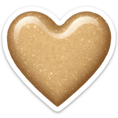 Beige glitter heart sticker