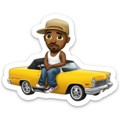Tupac in lowrider sticker