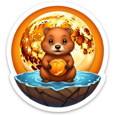 Beaver supermoon sticker