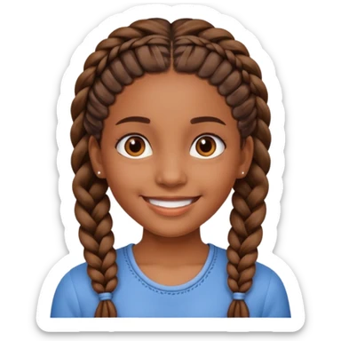 fille marron avec des tresse sticker
