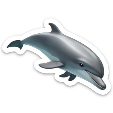 a dolphin swimming in the winter sea sticker