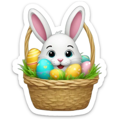 easter basket with bunny sticker