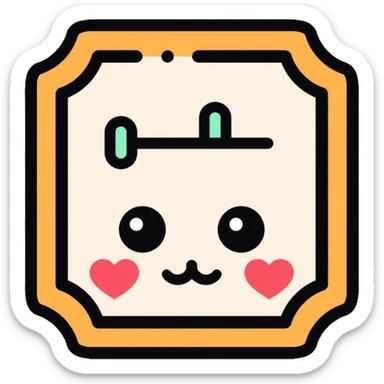 A small decorative AI chip pin with a cute face, representing a collectible AI accessory sticker
