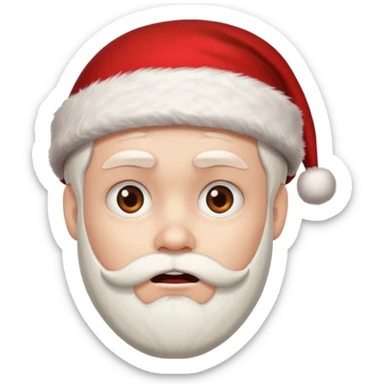 Fearful Face coupled with a Santa hat sticker