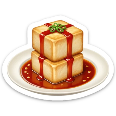 crispy fried tofu with chili sticker