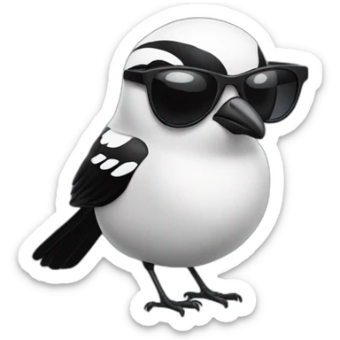 magpie wearing sunglasses sticker