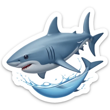 Requin avec trois chaussures nike bleu sticker