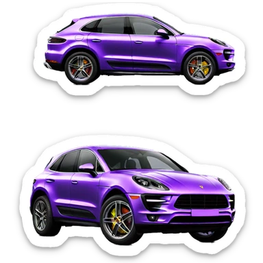 electric porsche macan in purple sticker