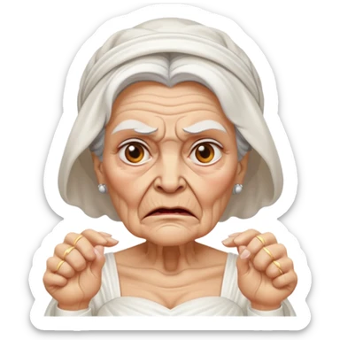 aggressive old lady in wedding  sticker