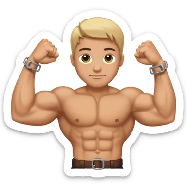 Handcuffed flexing bicep (only bicep) sticker
