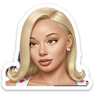 blonde girl with heart earrings sticker