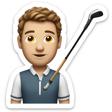 golfing club man with brown hair sticker