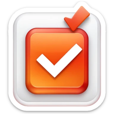 a checkbox with a white checkmark over top of a red to orange gradient backround checkbox sticker
