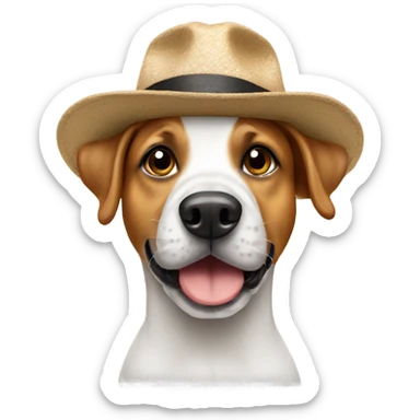 Dog wearing hat sticker
