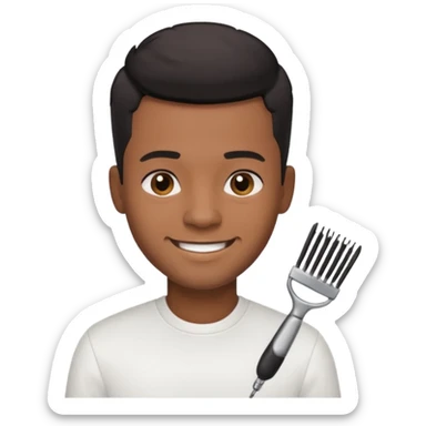 black male hairdresser sticker