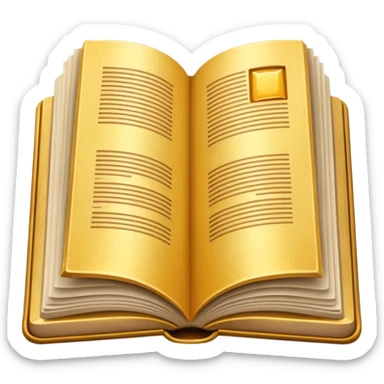 open book with completely empty golden pages sticker