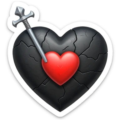 Corazón negro con una flecha sticker