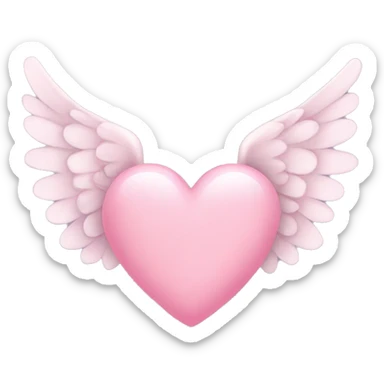 Baby pink heart with wings sticker
