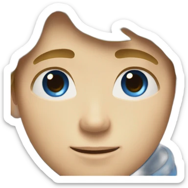 a boy with light skin and blue eyes and light brown hair sticker