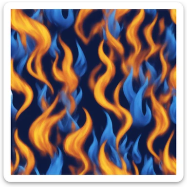 Blue fire flames sticker