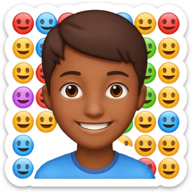 emoji TOK teen and background with big ordered numbers sticker