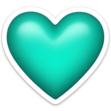 Teal heart sticker