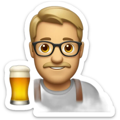 Vieux avec une bière sticker