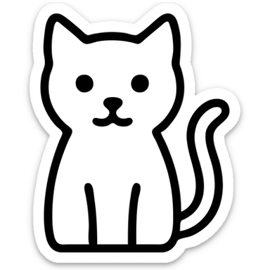 simple and clean cat icon, minimal lines, modern icon style sticker