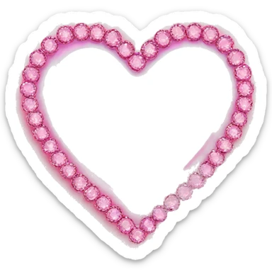 Heart pink fade with diamonds border sticker