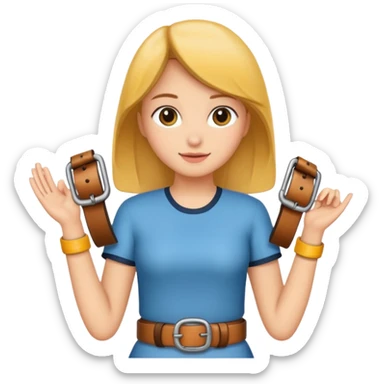 belt in girl hand sticker