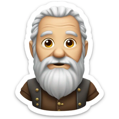 Old dwarf with a beard sticker