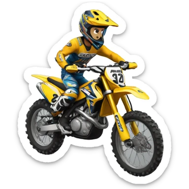 David sur sa motocross  sticker