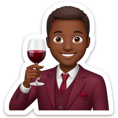 smiling African American man with wine glass sticker