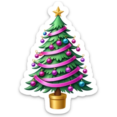 Christmas tree pink sticker
