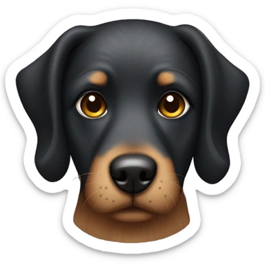 Black dog with Indian style bindi on forehead  sticker
