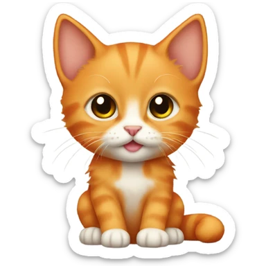 small orange kitten sticker