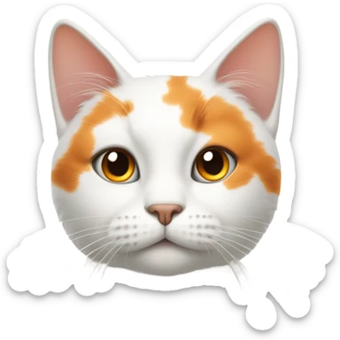 White cat with orange spots sticker